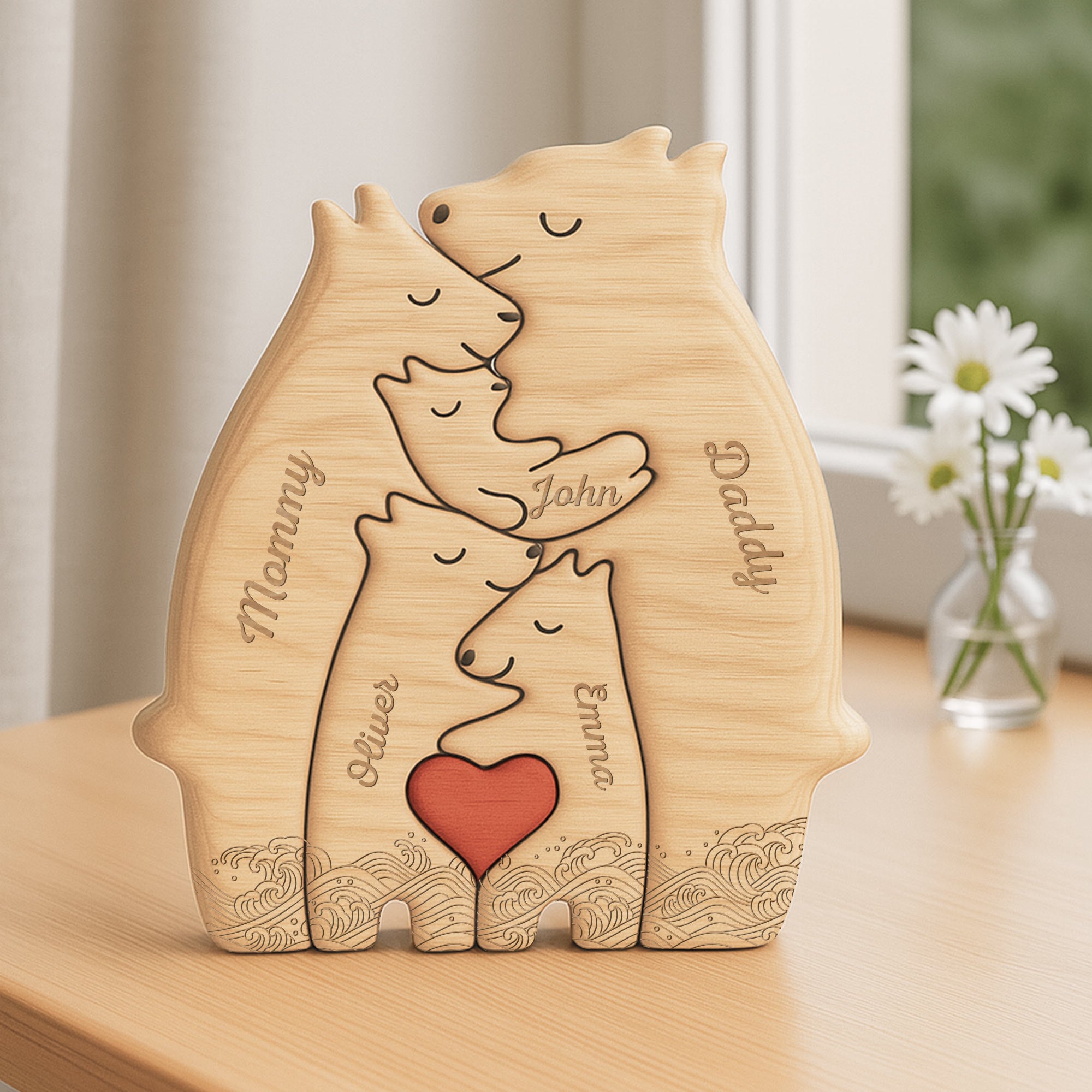 6759QUS2 wooden bear family puzzle_ with ocean waves custom family gifts 6759Q3TAI