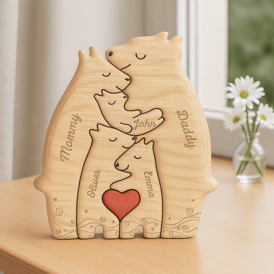 6760QUS2 wooden bear family puzzle_ with stars personalized family gift 6760Q3TAI
