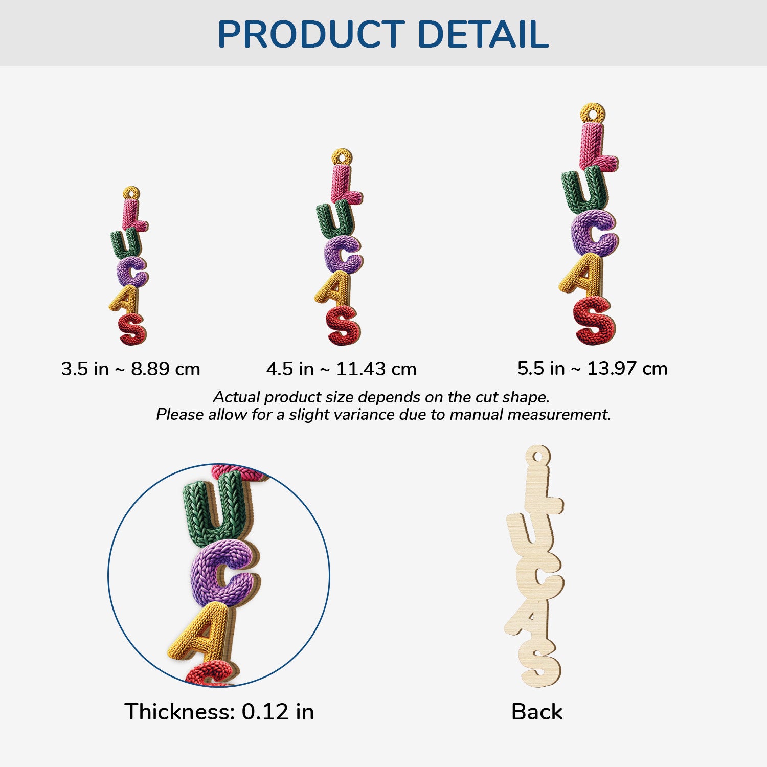 6761OUS3 3d printing effect 1 layered wooden crochet letter ornaments custom christmas gifts 6761O8L5A