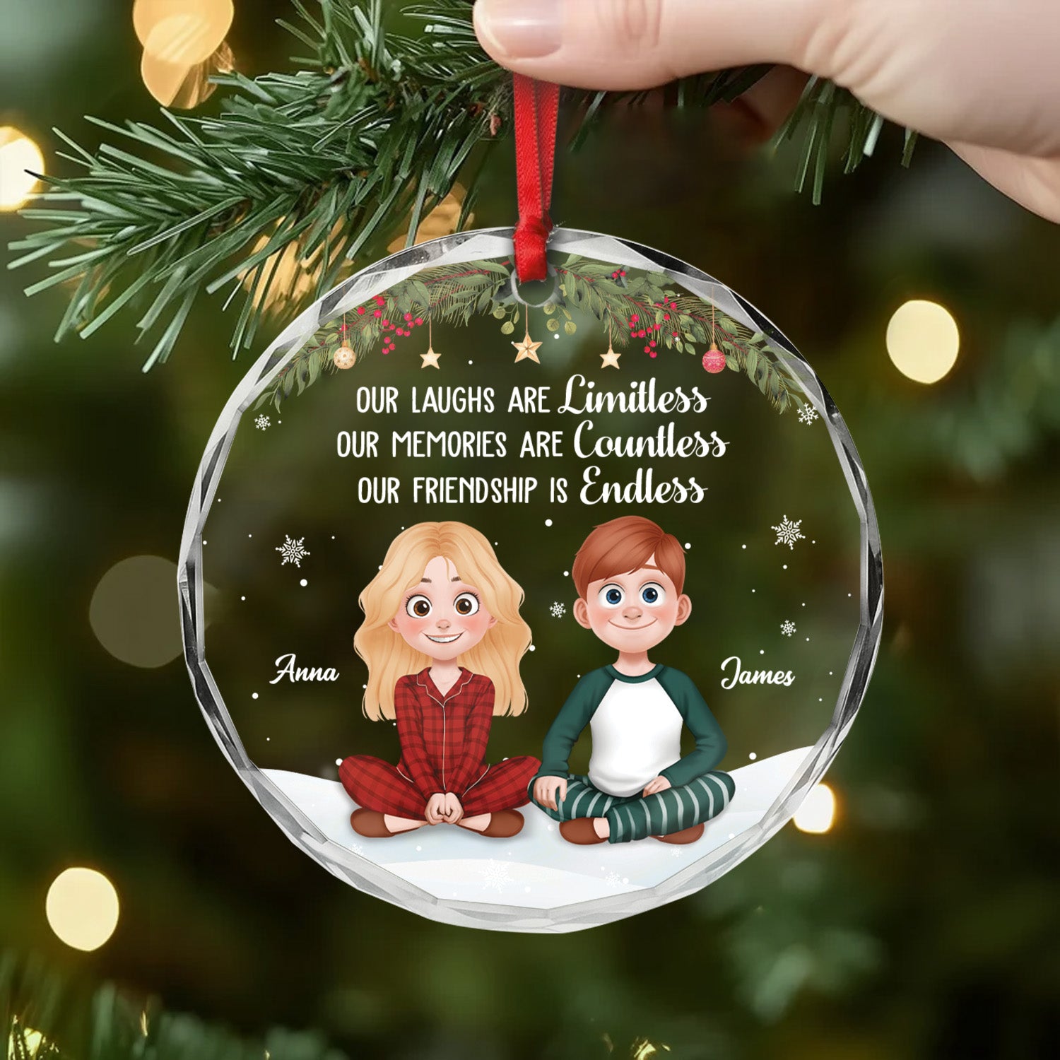 6770OUS1 custom glass christmas ornaments it takes a long time to grow an old friend 6770OK6CF2