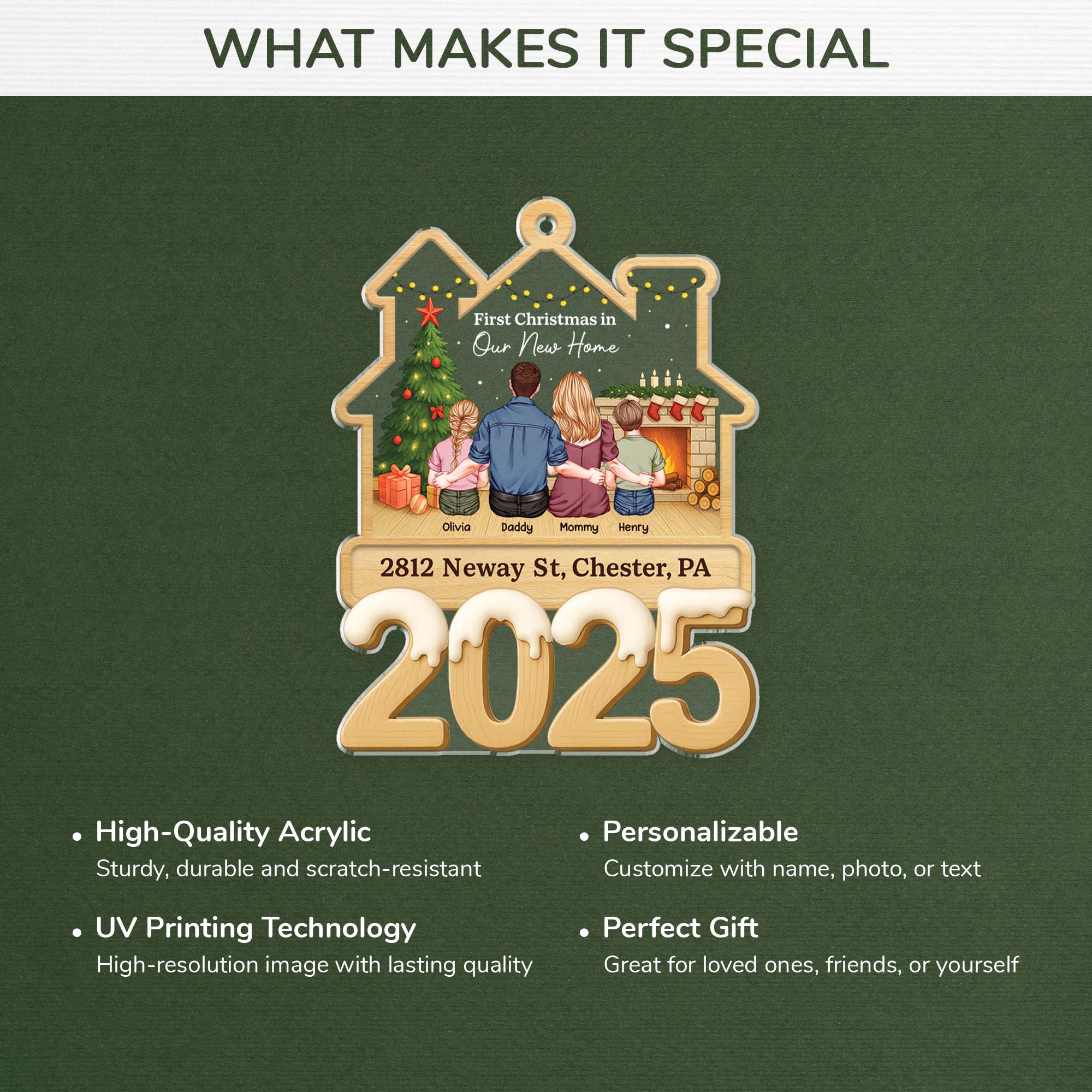 6776OUS1 acrylic first christmas in our new home ornament_ custom gifts for family 6776O4