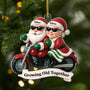 6782OUS1 3d printing effect acrylic santa and mrs claus on motorcycle ornament custom xmas gift 6782O6VCG