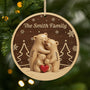 6784OUS1 3d printing effect 1 layered wooden bear family ornament custom christmas gifts 6784O3TMI