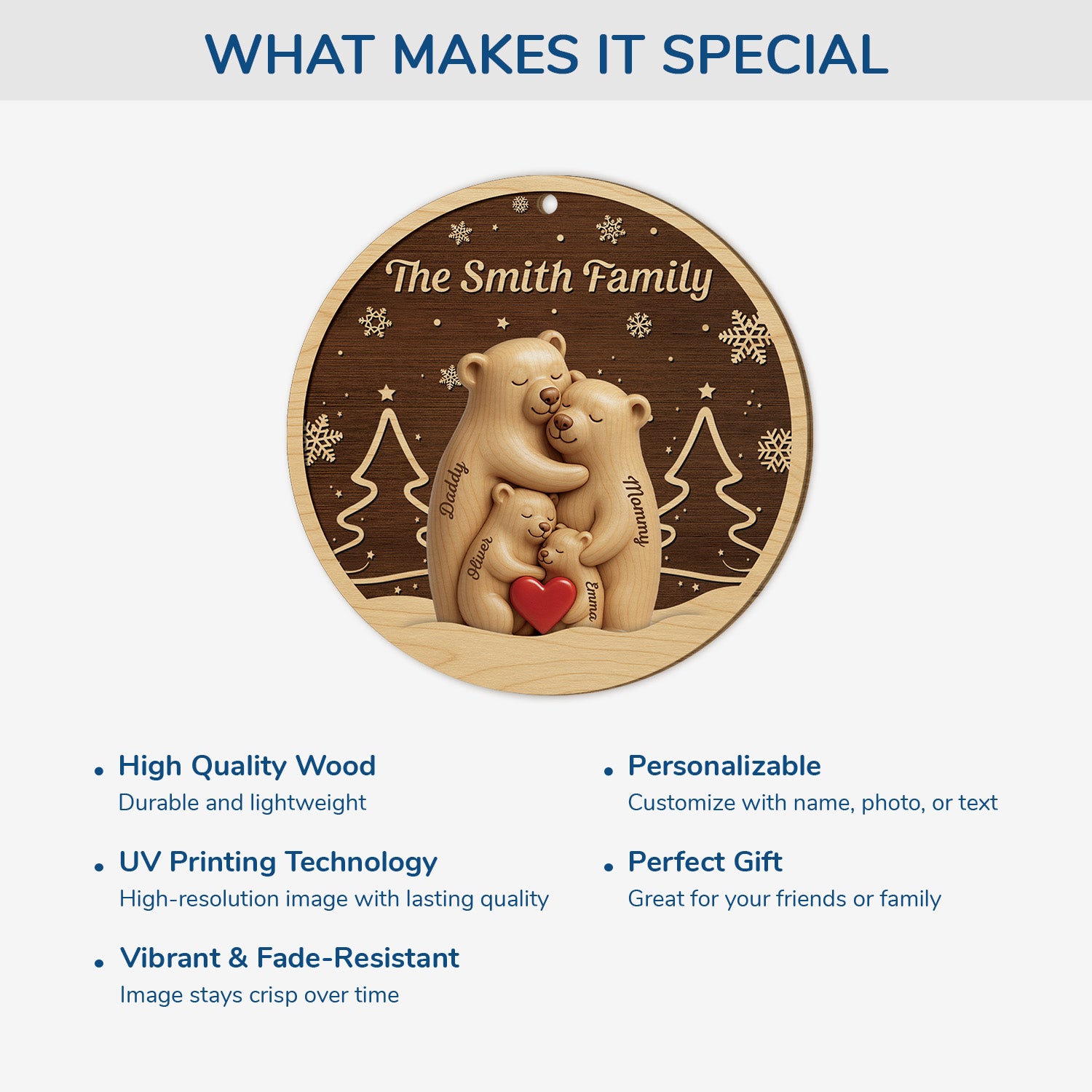 6784OUS4 3d printing effect 1 layered wooden bear family ornament custom christmas gifts 6784O3TMI