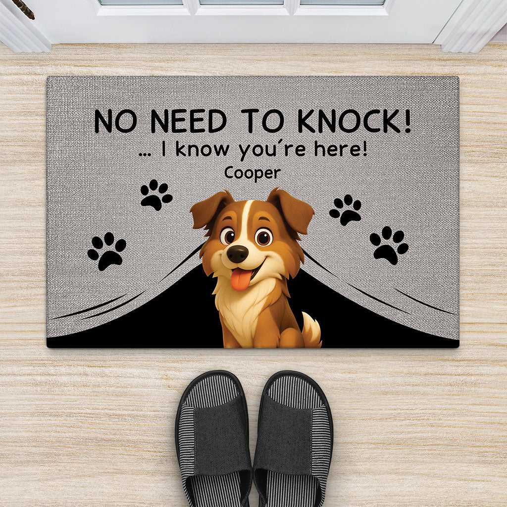 6787DUS2 no need to knock doormat personalized pet gifts for dog owners 6787DKV5C