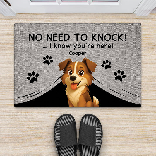 6787DUS2 no need to knock doormat personalized pet gifts for dog owners 6787DKV5C