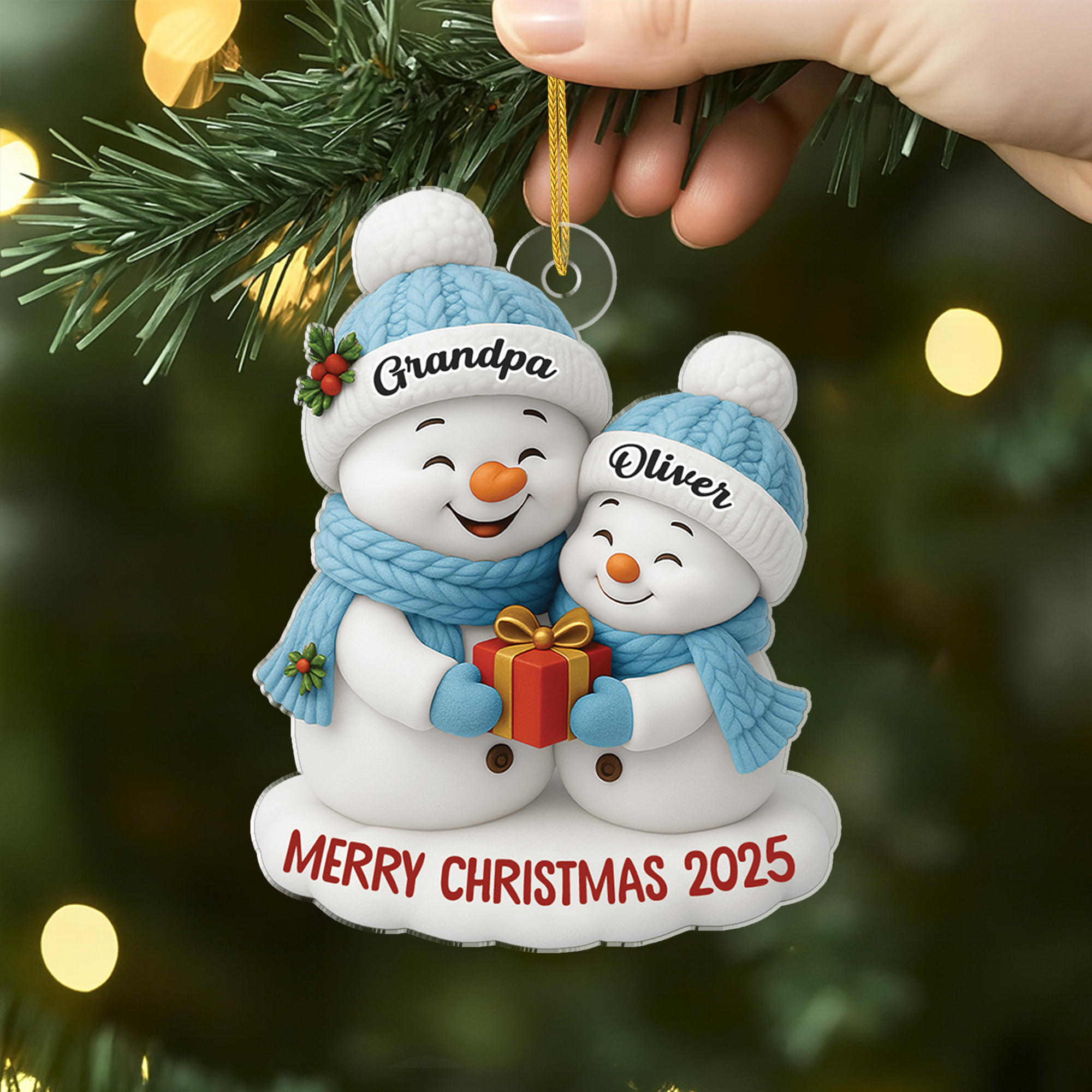 6798OUS2 3d printing effect acrylic snowman ornaments custom christmas gifts for grandparents 6798O3T5A