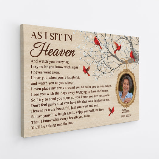 6801CUS2 as i sit in heaven canvas_ personalized memorial gifts with photo 6801C8TZB