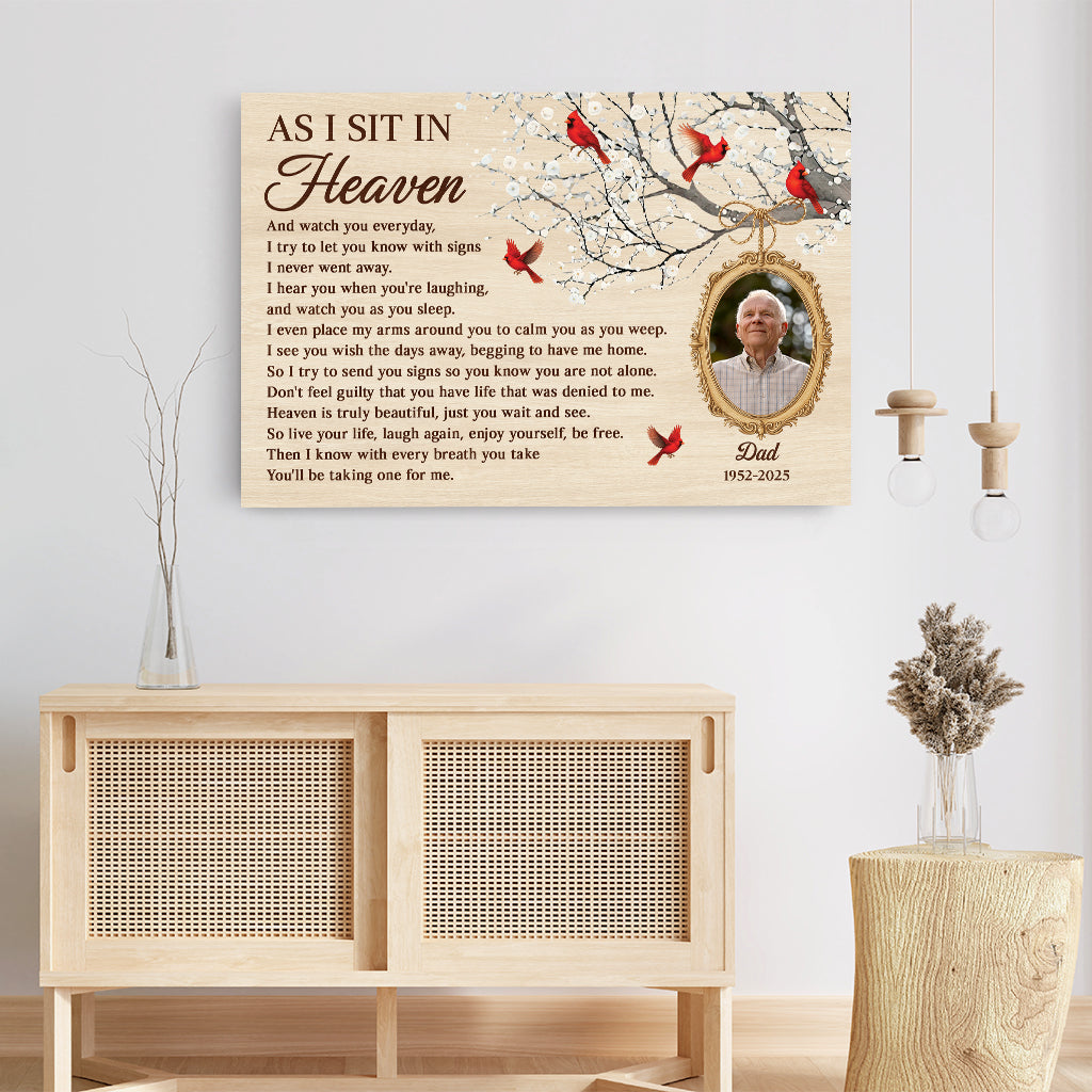 6801CUS3 as i sit in heaven canvas_ personalized memorial gifts with photo 6801C8TZB