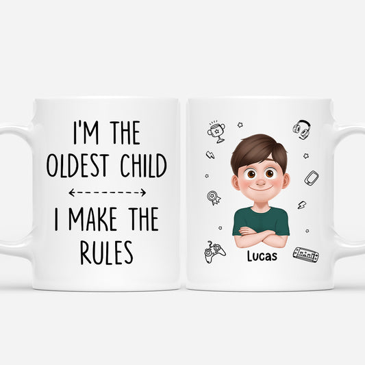 6922MUS1 funny im the oldest i make the rules shirt personalized kids gifts for siblings 6922MTVZE