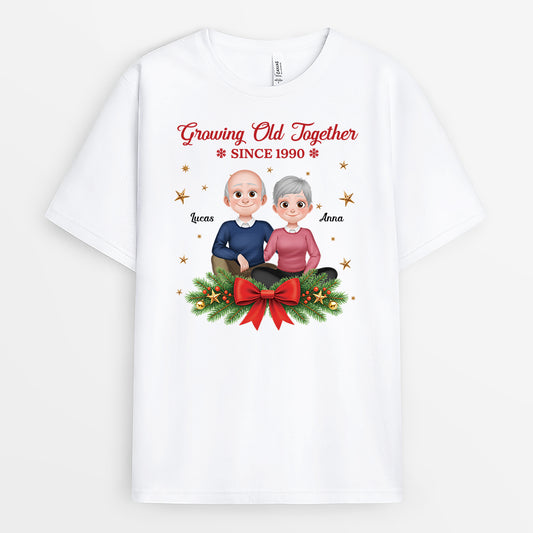 6933AUS1 personalized christmas shirts for couples growing old together since 6933AKLTG_1