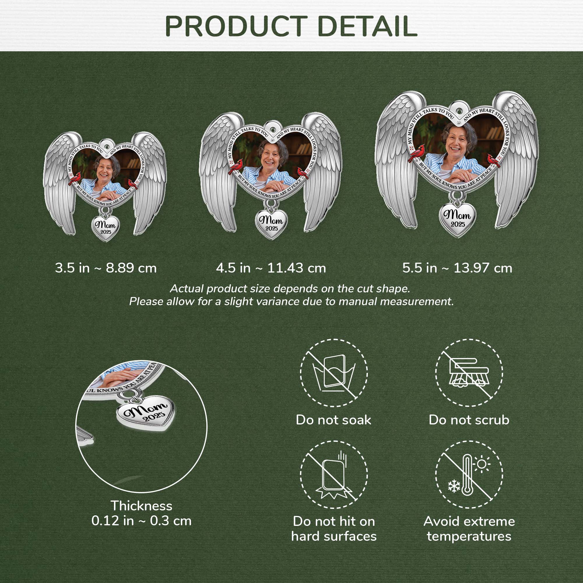 6942OUS3 custom acrylic christmas ornaments photo memorial gifts for loss of mom dad 6942O