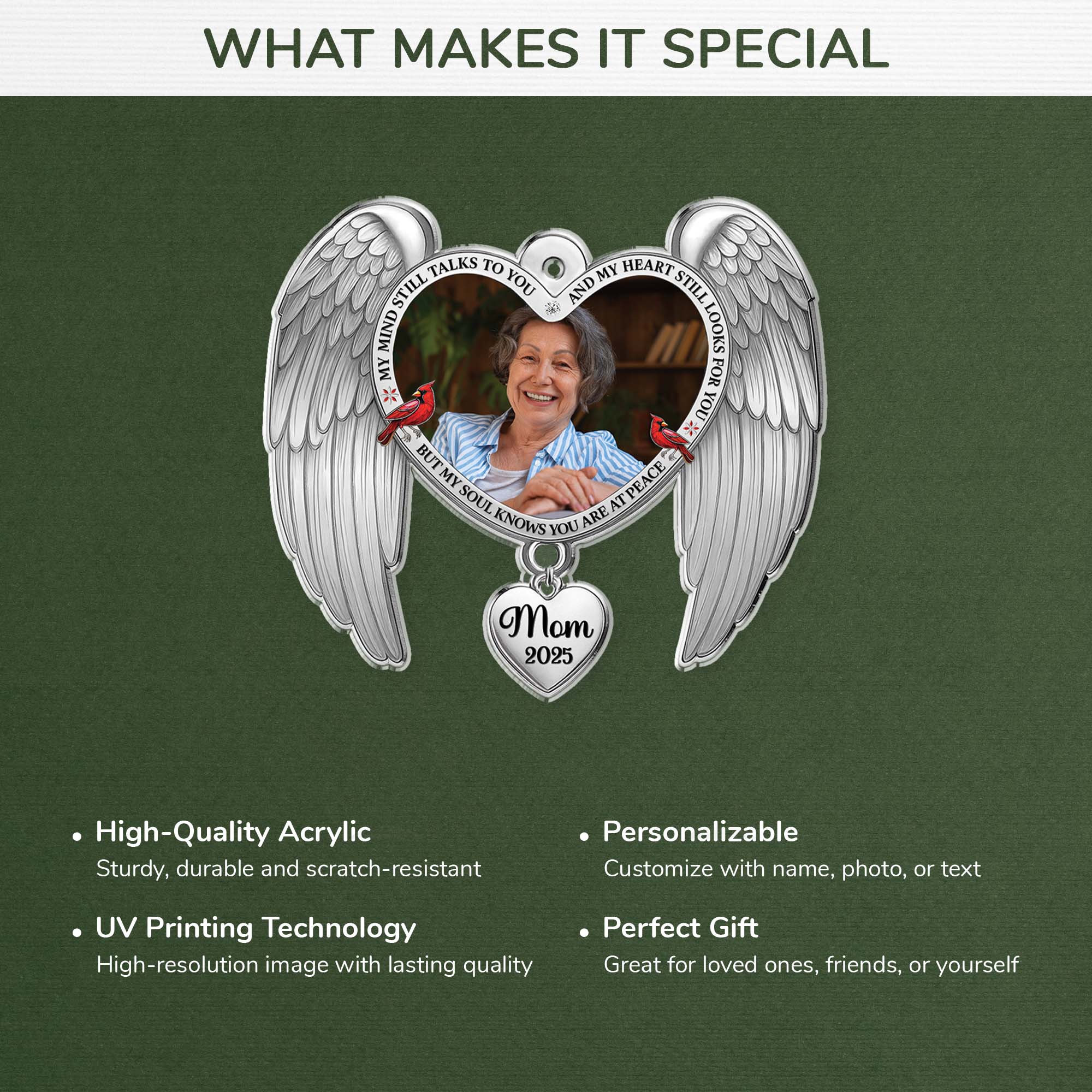 6942OUS4 custom acrylic christmas ornaments photo memorial gifts for loss of mom dad 6942O