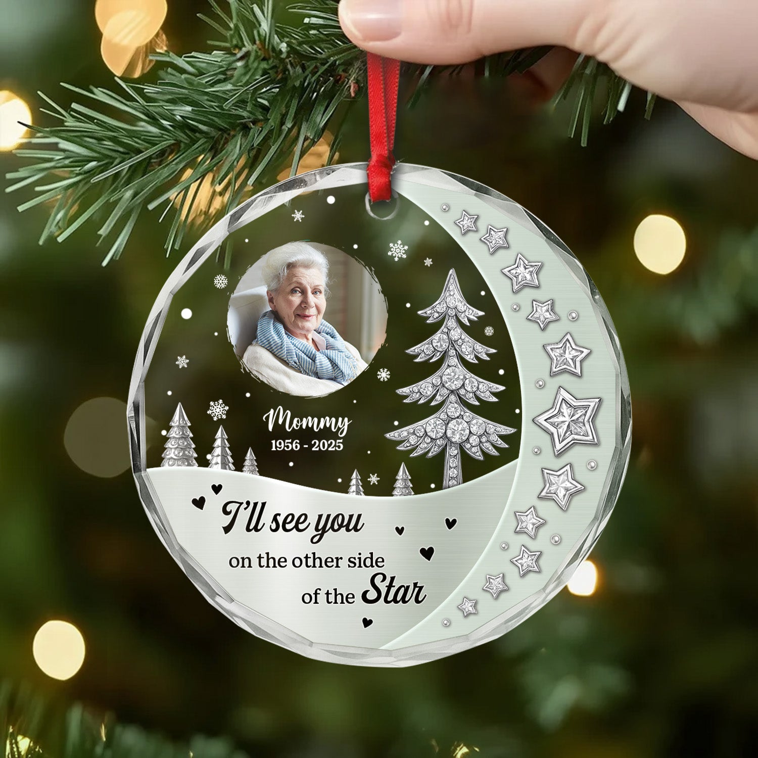6944OUS2 custom glass christmas ornaments photo memorial gifts for loss of mom dad 6944O8ZMB