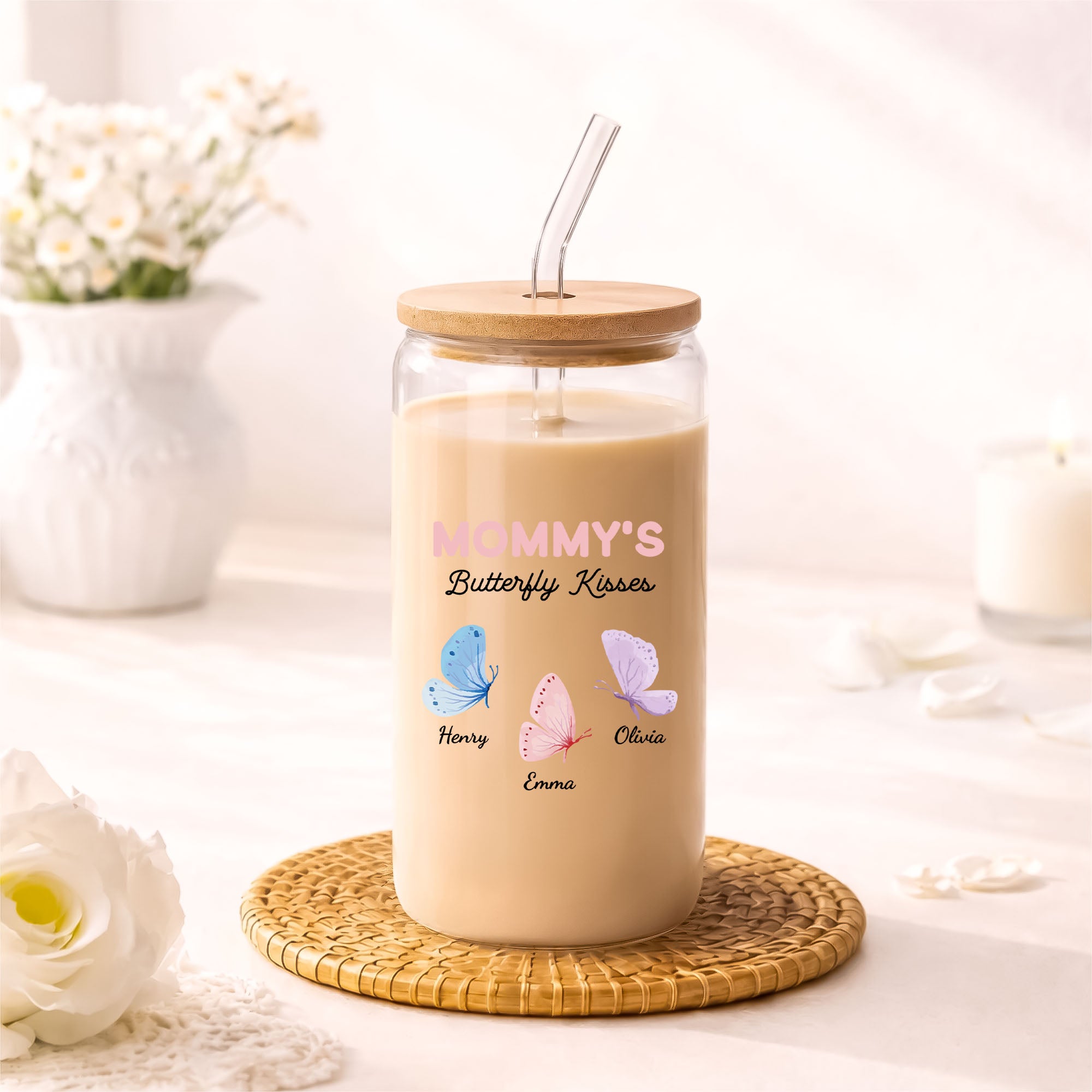 6947AUS1 grandmas butterfly kisses glass cup custom gifts for grandmamom 6947attvta_2