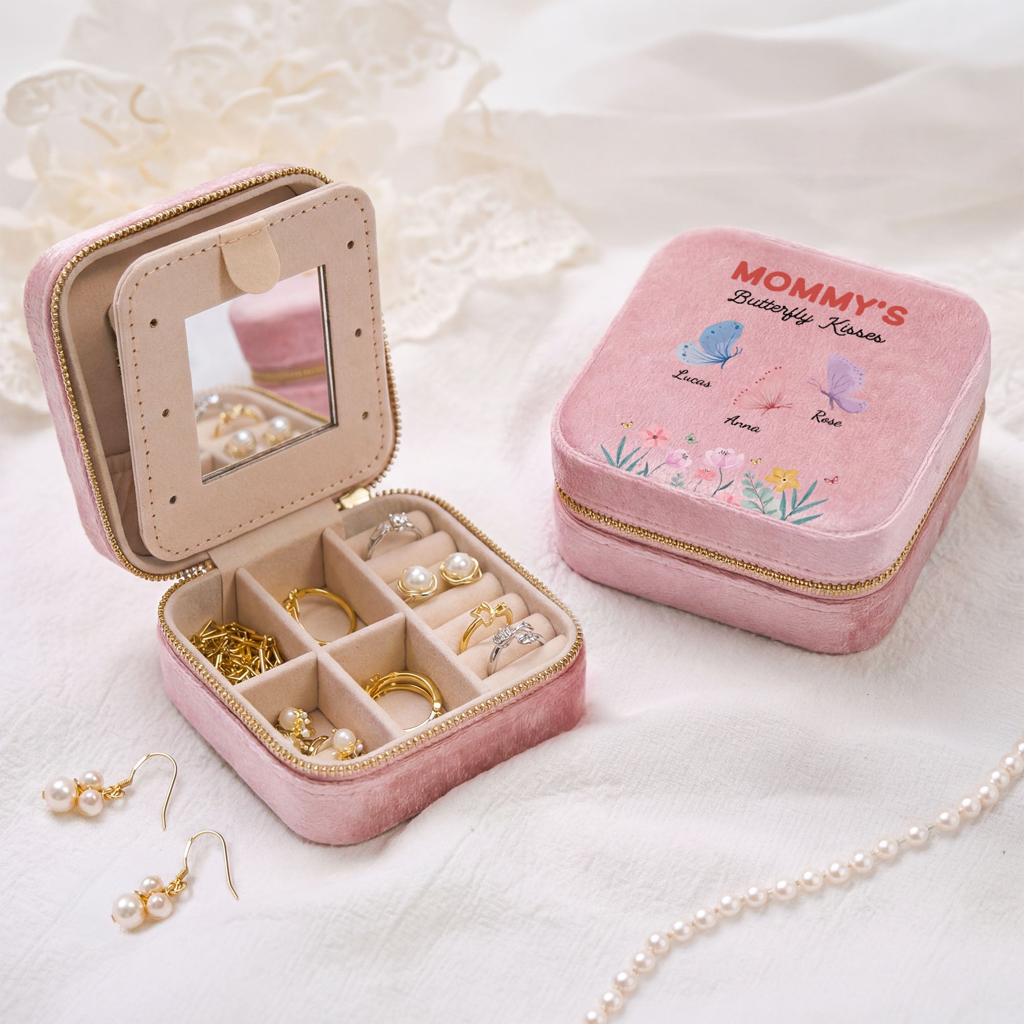 6947AUS1 grandmas butterfly kisses velvet jewelry box custom grandma gifts 6947ajtvta_2