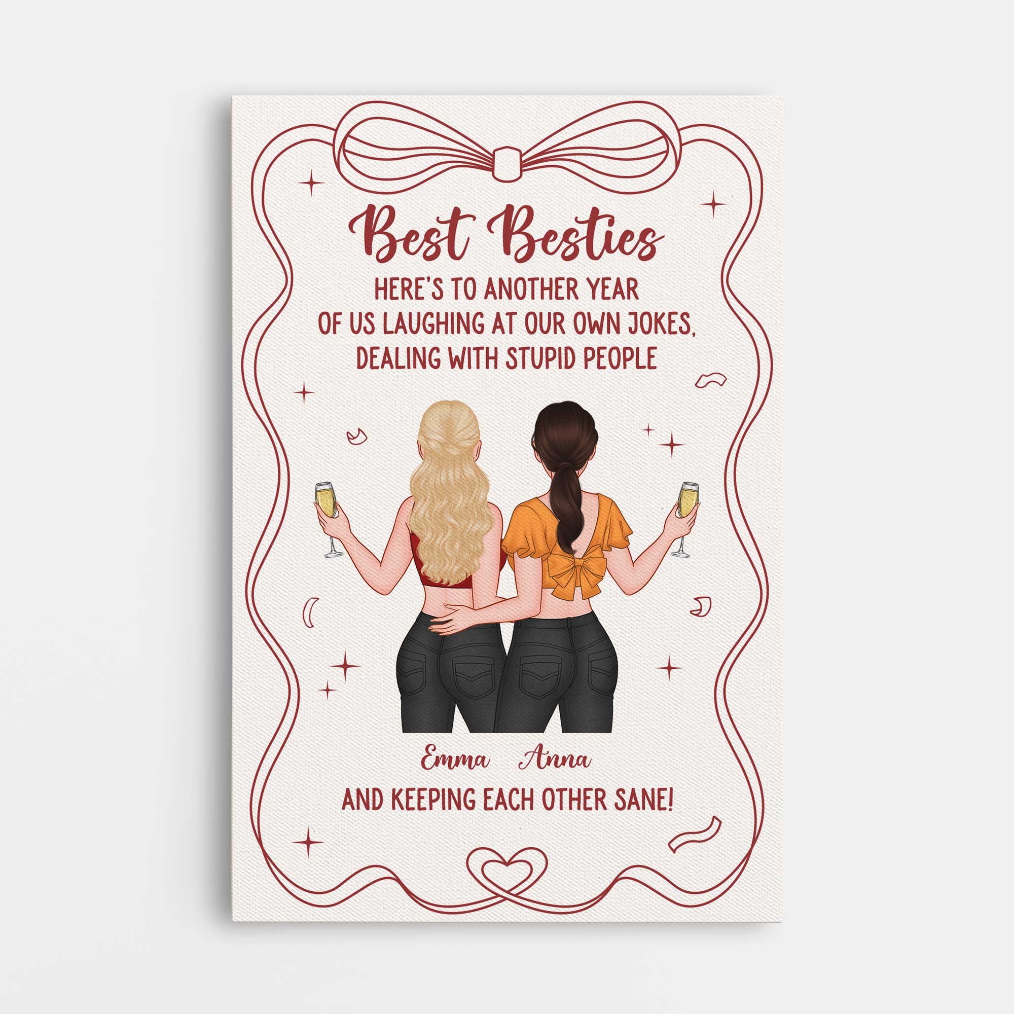 6951CUS1 best friend canvas art personalized gifts for female friends 6951C3VWF