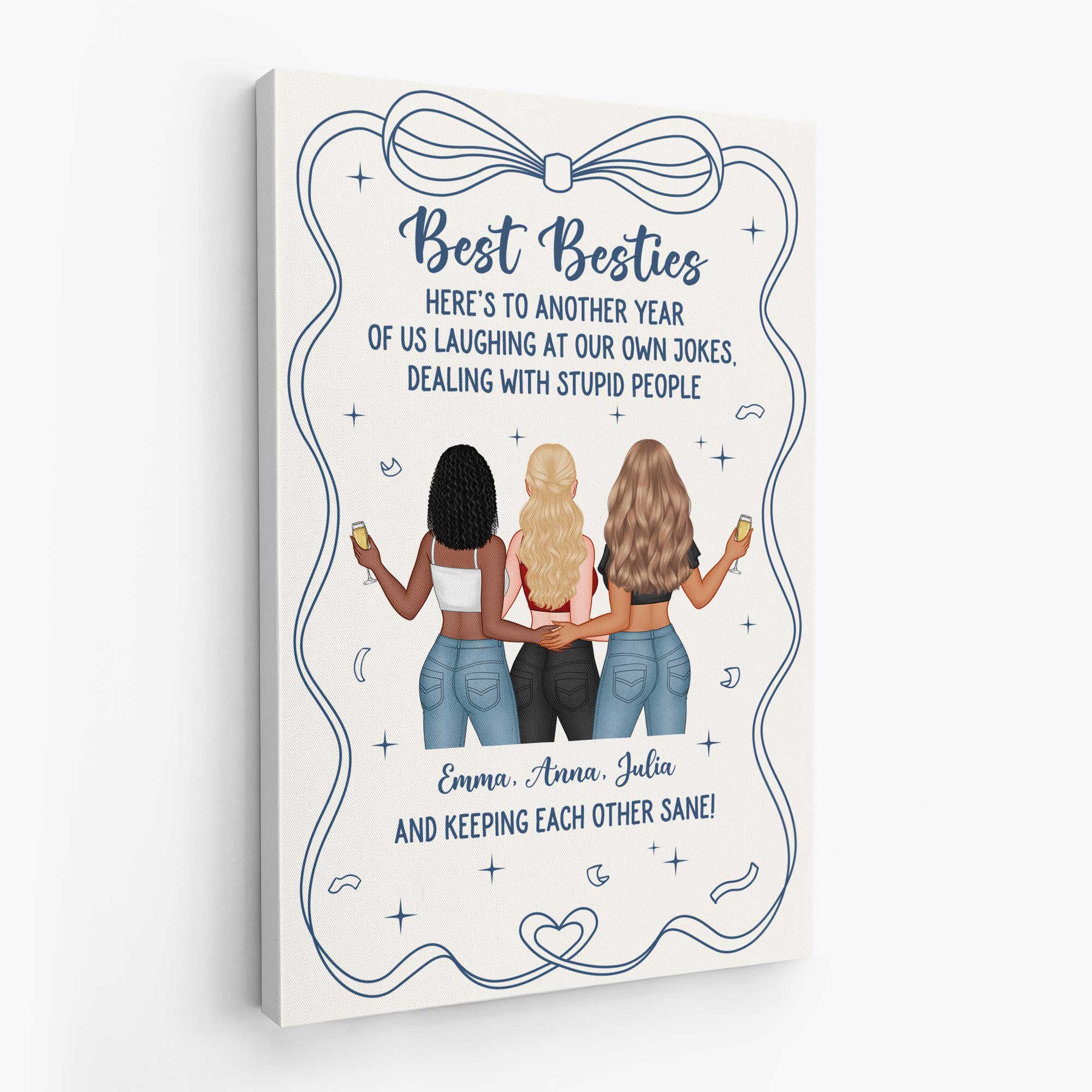 6951CUS2 best friend canvas art personalized gifts for female friends 6951C3VWF
