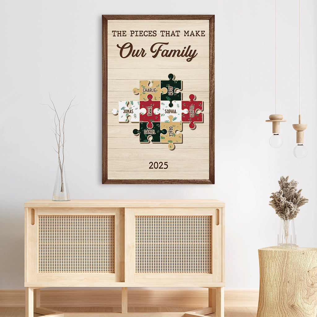 6952CUS3 personalized family canvas with names_ family puzzle wall art 6952CTPZI