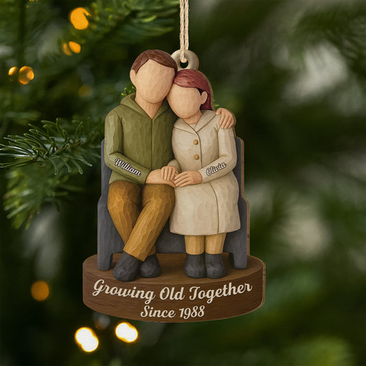 6955OUS1 1 layered wooden growing old together ornament custom couple gifts 6955O8ZQG