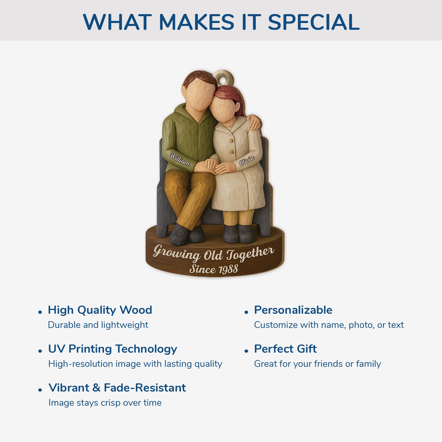 6955OUS4 1 layered wooden growing old together ornament custom couple gifts 6955O8ZQG