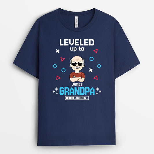 6956AUS2 leveled up to dad shirt personalized dad to be gifts for gamers 6956AKTMB