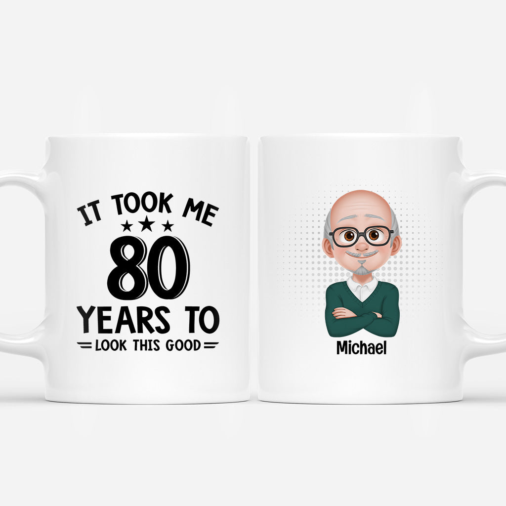 6960MUS1 it took me 80 years to look this good mug custom birthday gifts with photo 6960M3ZMB