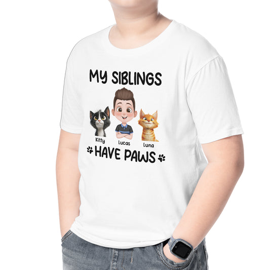 6961AUS2 my siblings have paws shirts with cats personalized kids gifts 6961A3XCD