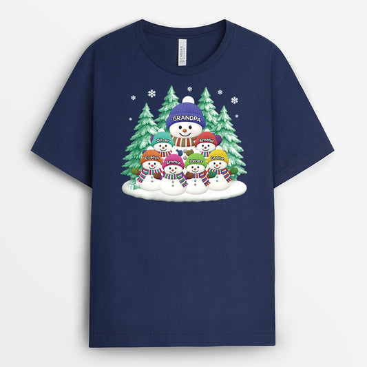 6964AUS2 snowman christmas shirts personalized gifts for grandma and grandpa 6964A3VTA
