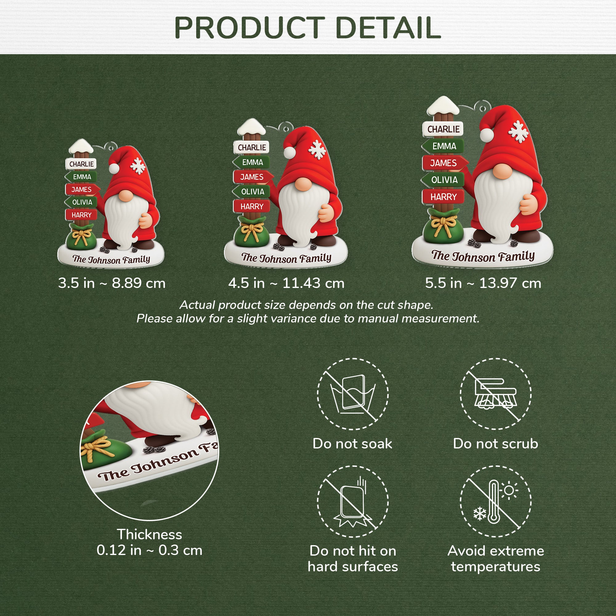 6971OUS3 acrylic christmas ornaments with names custom family gifts 6971OTTMI