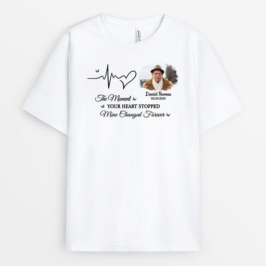6988AUS1 custom memorial shirts with photo the moment your heart stopped 6988A6VCA