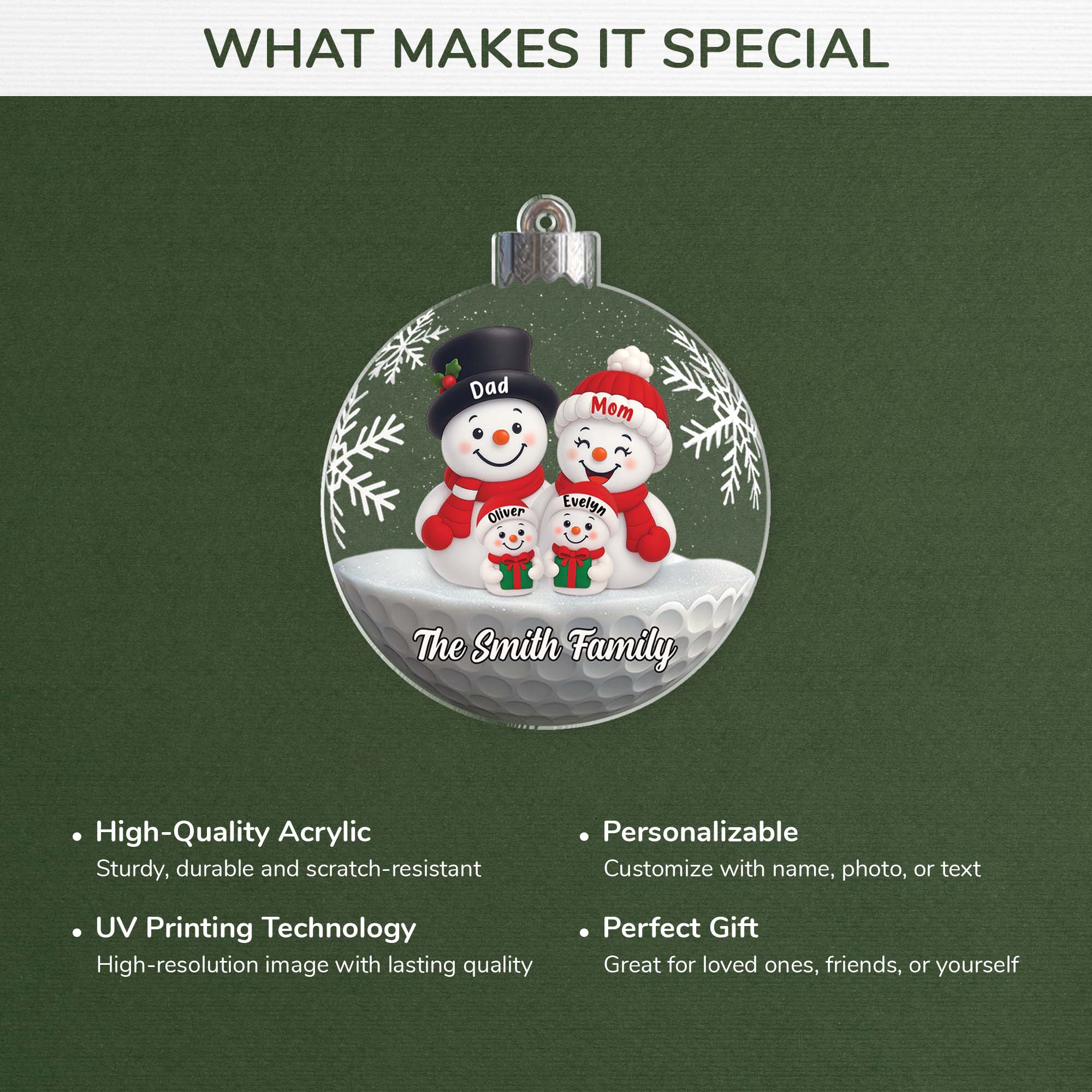 6991OUS4 acrylic snowman family ornament_ personalized gifts for christmas 6991OKZ5I