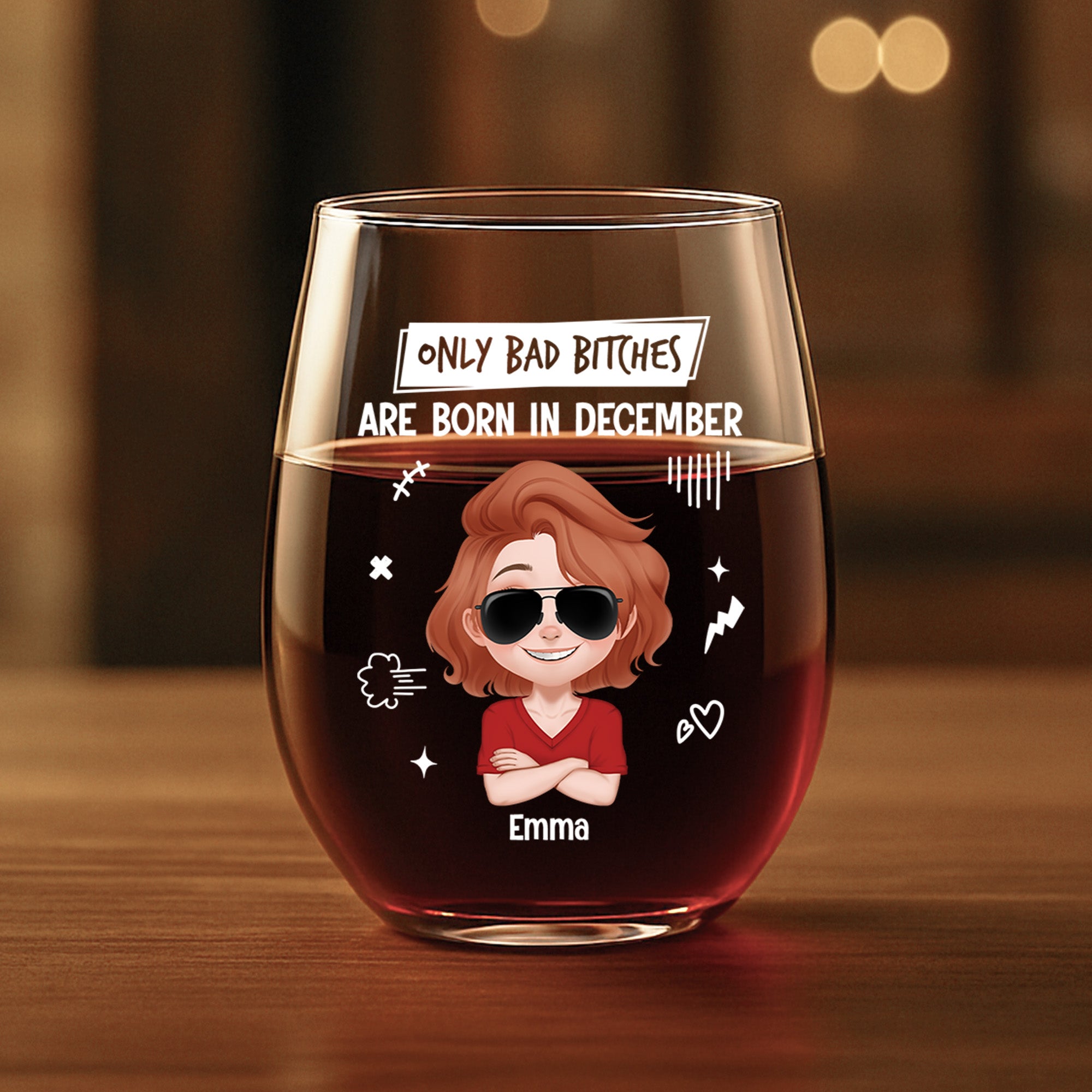 6997IUS1 personalized stemless wine glasses funny birthday gifts for him her 6997IKQ5A