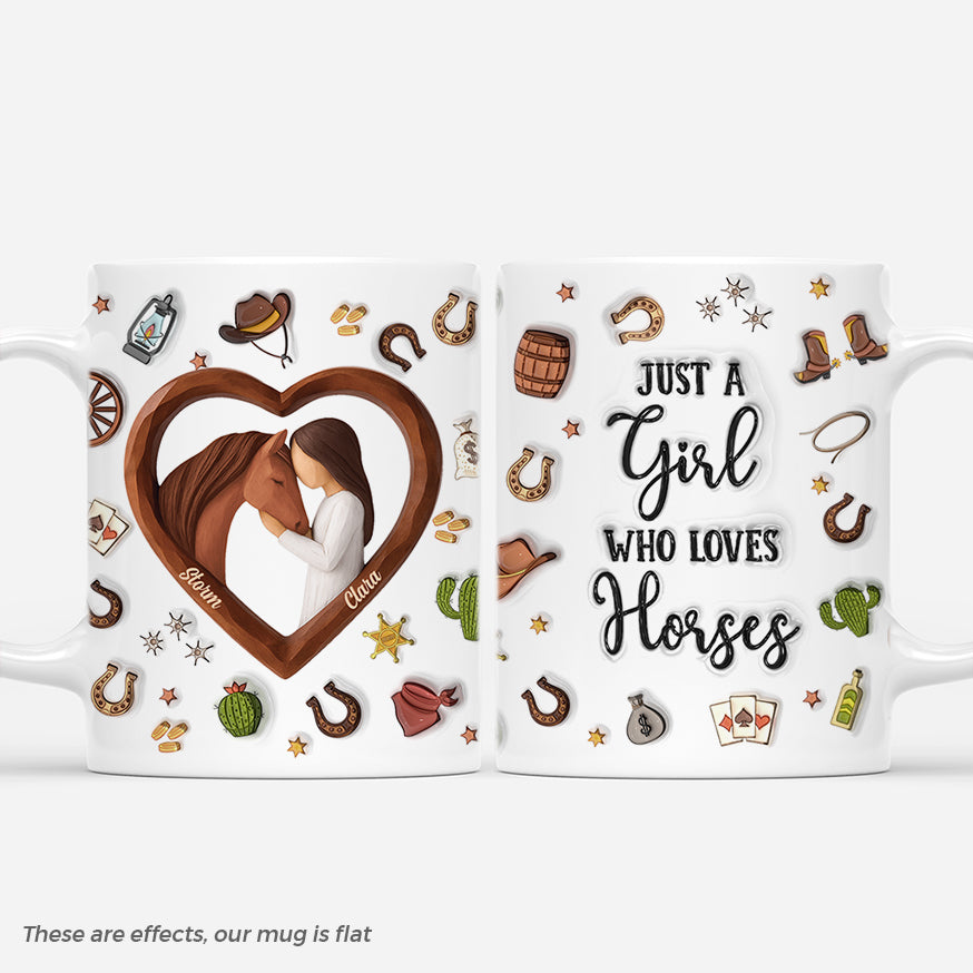 7014MUS1 3d printing effect just a girl who loves horses mug custom gifts for horse lovers 7014MKT5U
