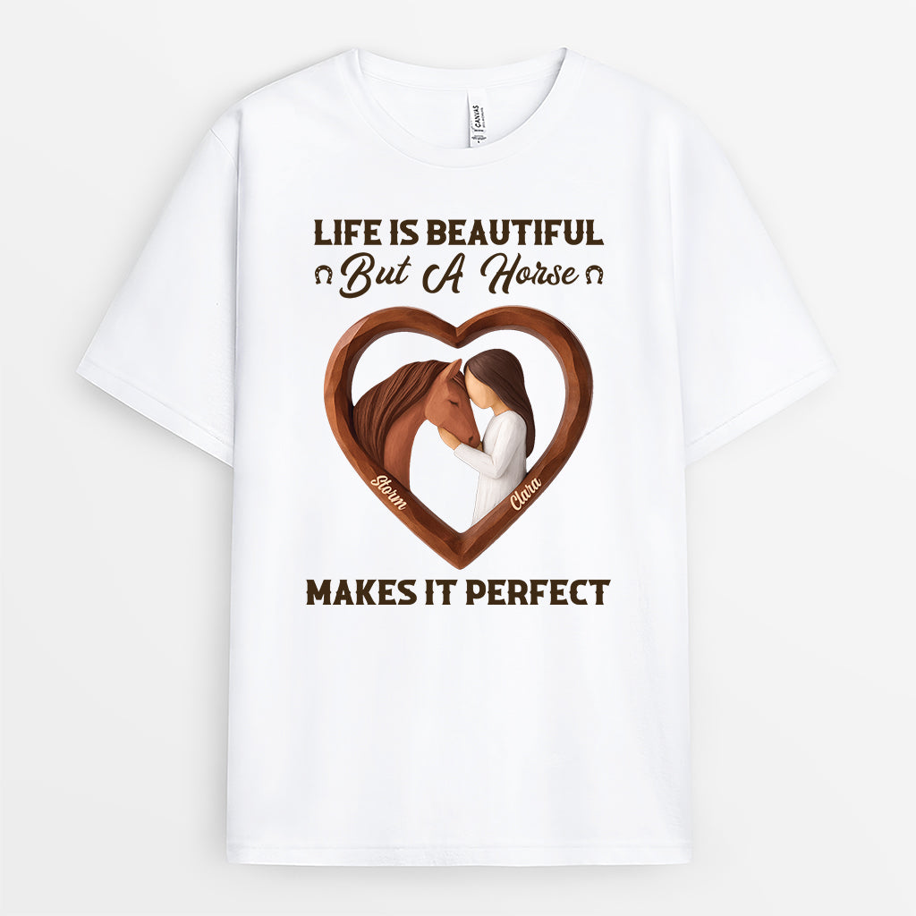 7015AUS1 life is good but horses make it better shirt personalized horse gifts for women 7015AKT5U