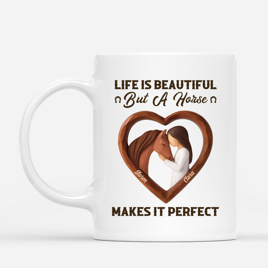 7015MUS1 life is good but horses make it better mug personalized horse gifts for women 7015MKT5U