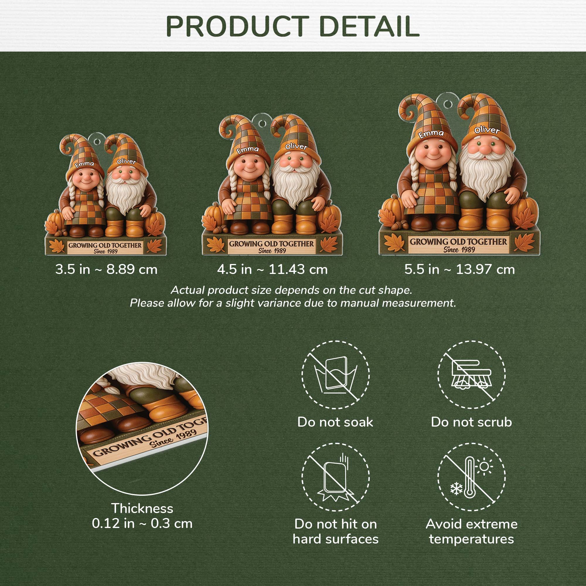 7017OUS3 3d printing effect acrylic christmas gnomes ornaments custom gifts for couples 7017O3P5G