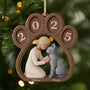7033OUS1 1 layered wooden cat paw print ornament personalized christmas gift 7033OKQND