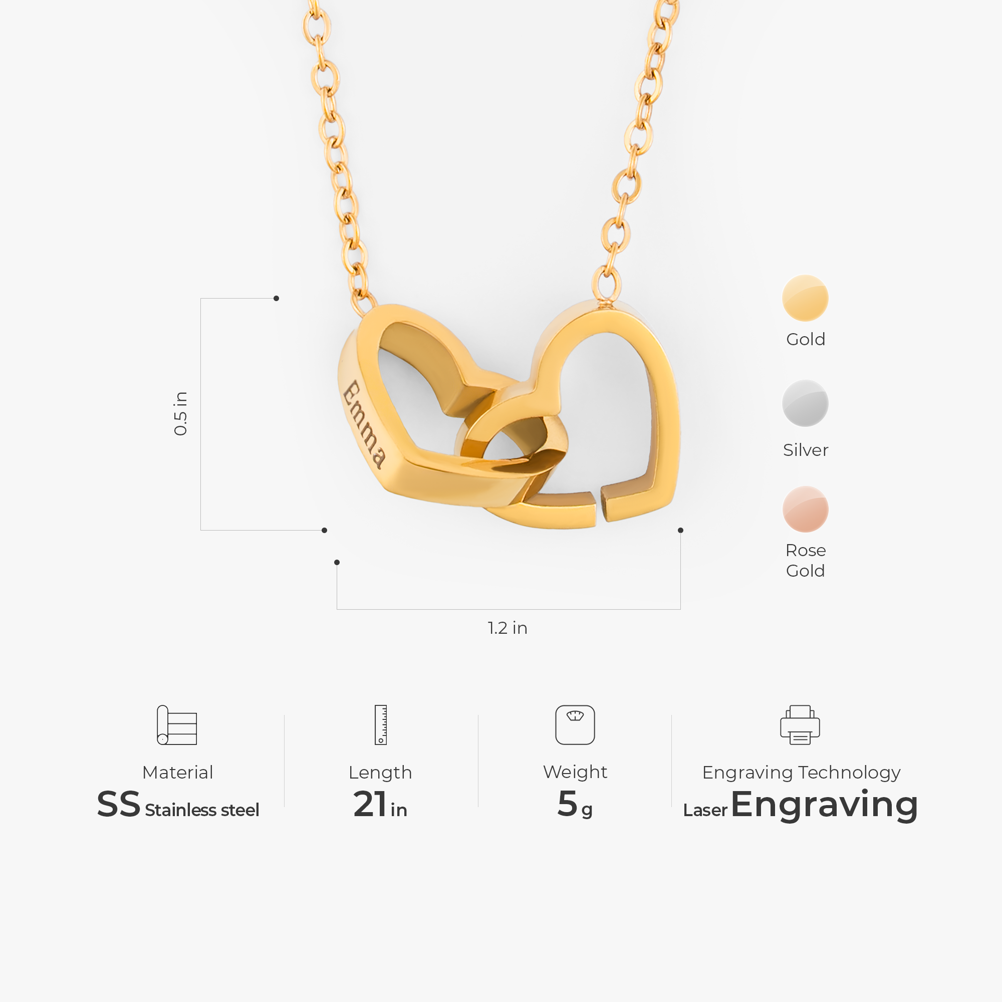 7039JUS3 interlocking heart necklace_ personalized gifts for her him 7039J0V5A