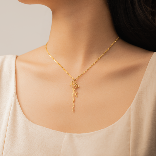 7040JUS1 personalized birth flower necklace with name_ gifts for her him 7040J0L5A_2