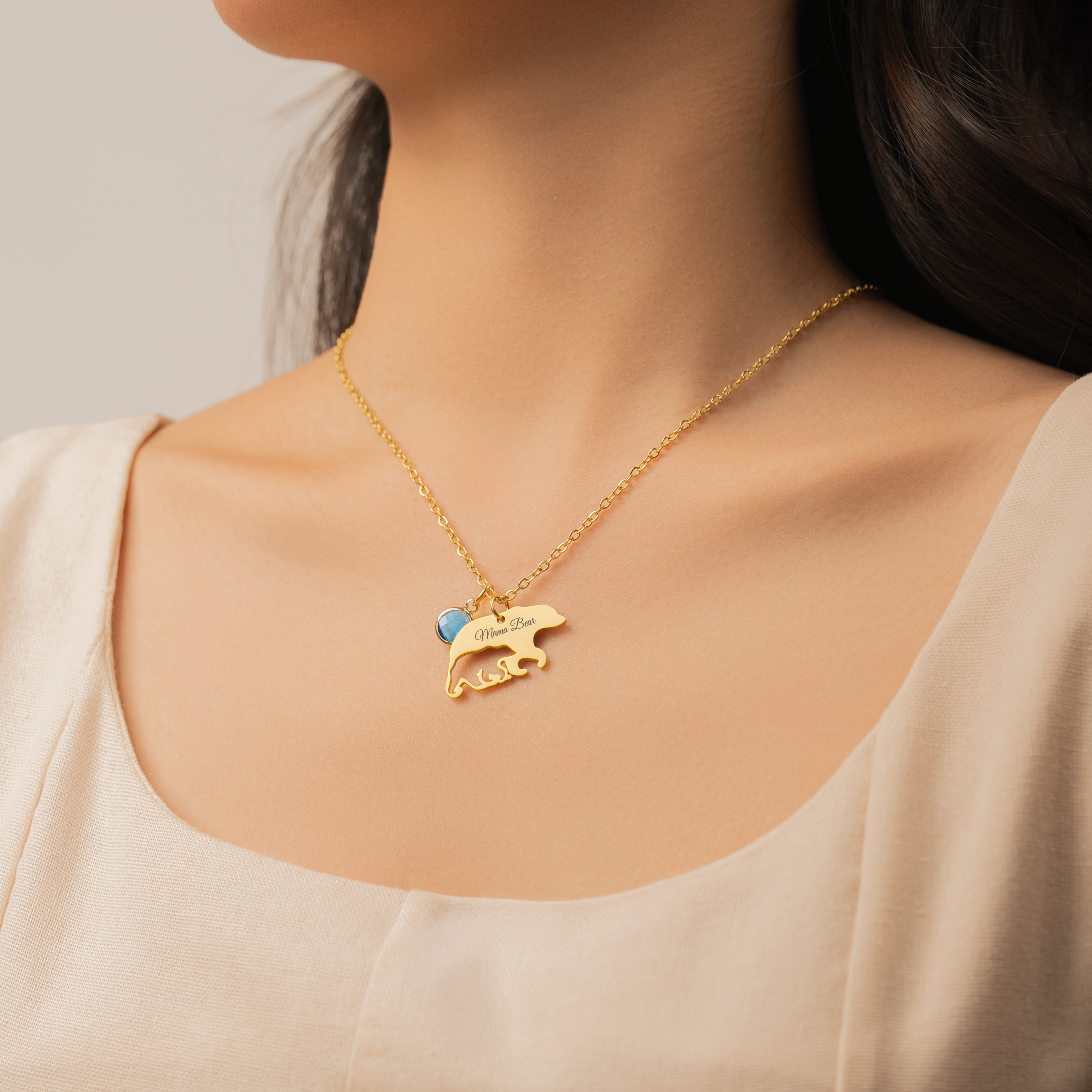 7042JUS2 mama bear necklace with birthstones custom gifts for mom grandma 7042J0T5A