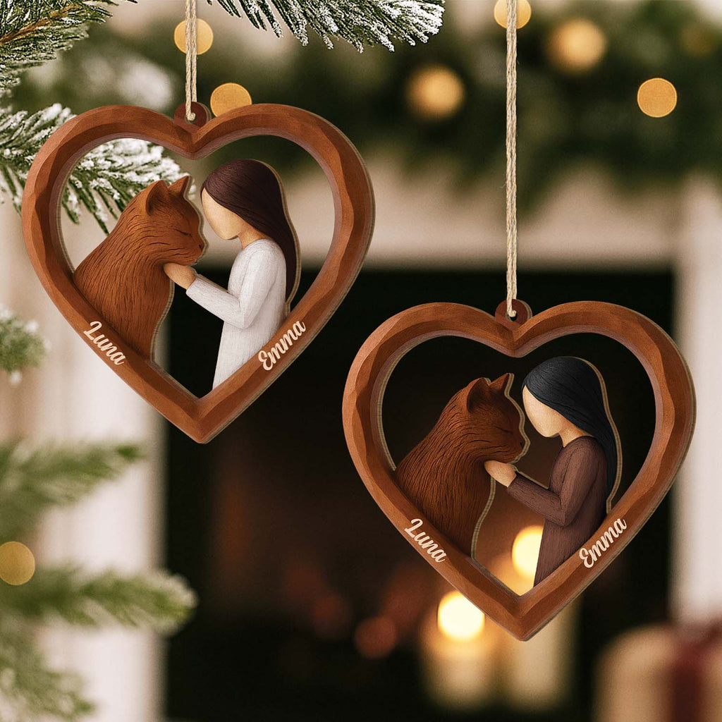 7046OUS2 custom 1 layered wood ornaments christmas gifts for cat lovers 7046O8T5D