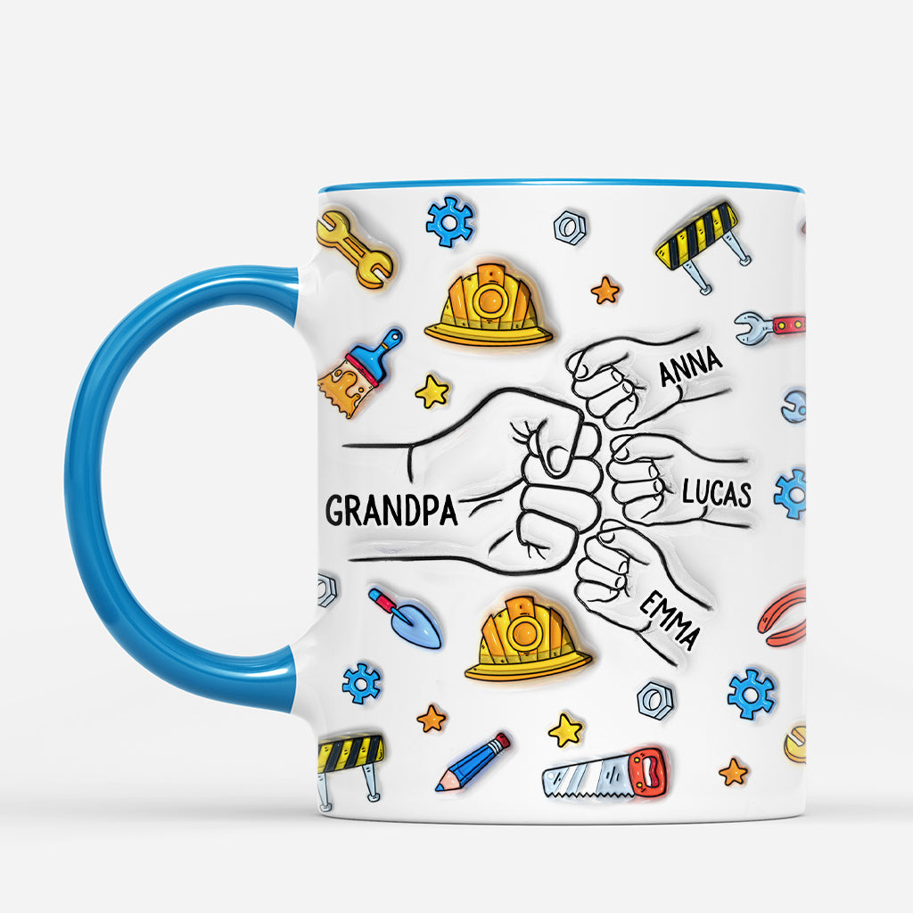 7047MUS2 3d printing effect fist bump mug customized gifts for dad grandpa 7047M3QWB