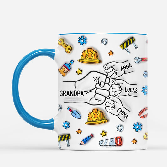 7047MUS2 3d printing effect fist bump mug customized gifts for dad grandpa 7047M3QWB