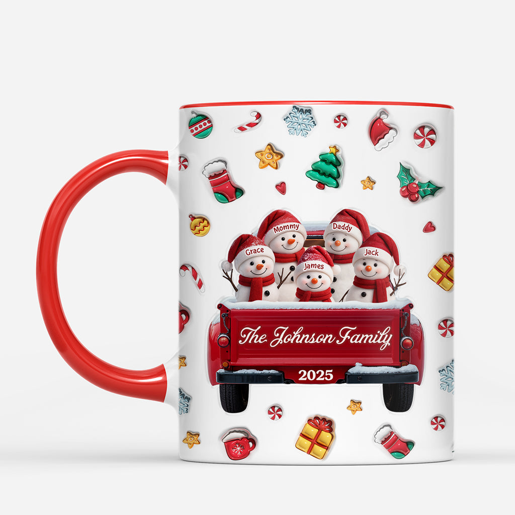 7052MUS1 3d printing effect snowman christmas mugs_ personalized family gifts 7052M3LZI
