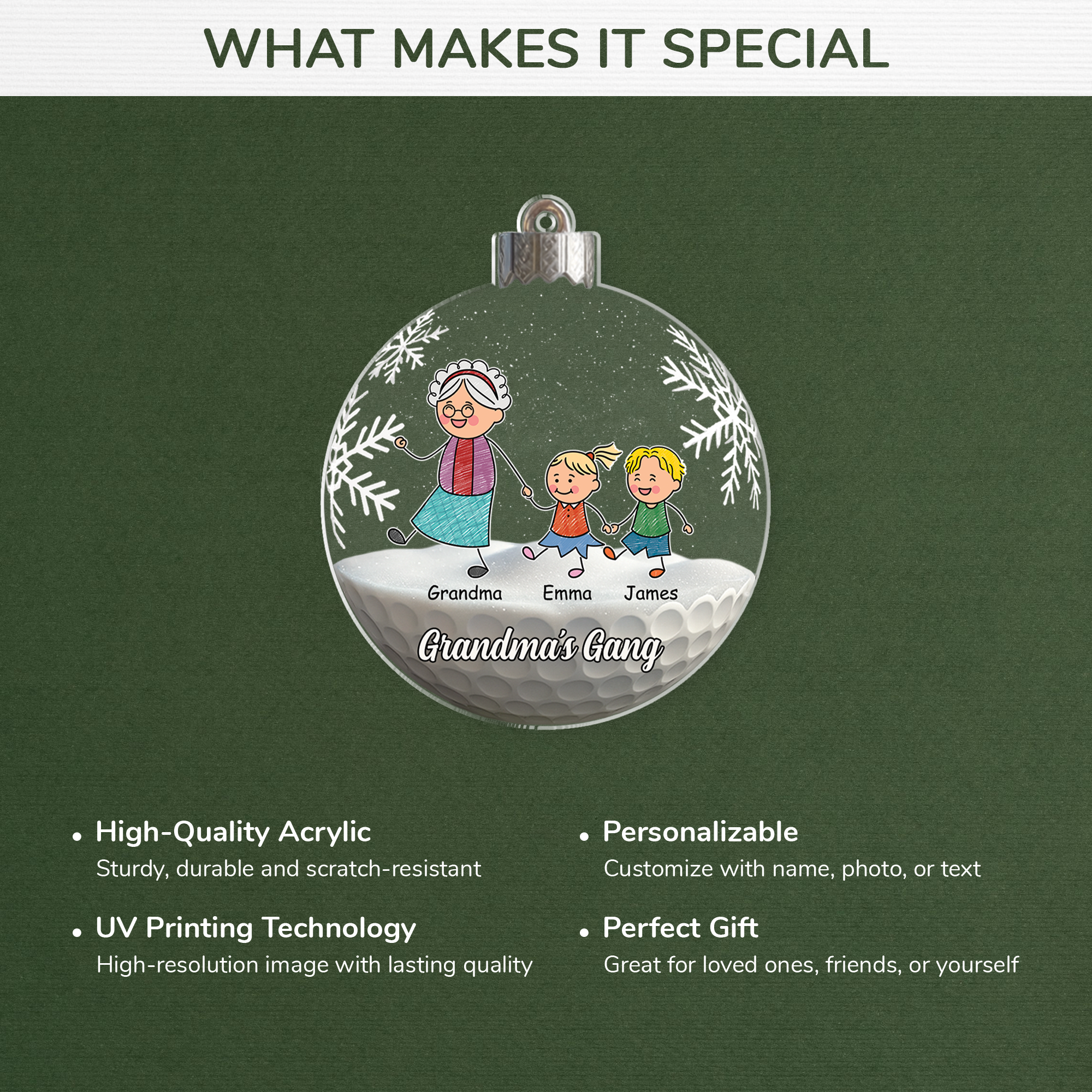 7059OUS4 3d printing effect custom acrylic ornaments christmas gifts for grandma grandpa 7059O8T5B