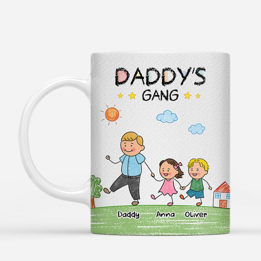 7083MUS2 daddy gang mug with names personalized gifts for dad mum 7083M3PZB