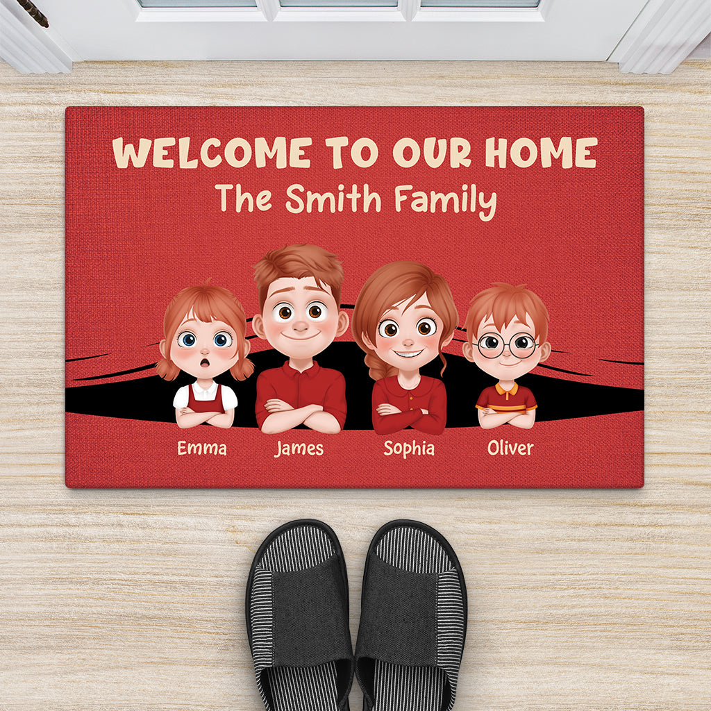 7091DUS2 welcome to our home doormat_ personalized gift for the whole family 7091D8TZI