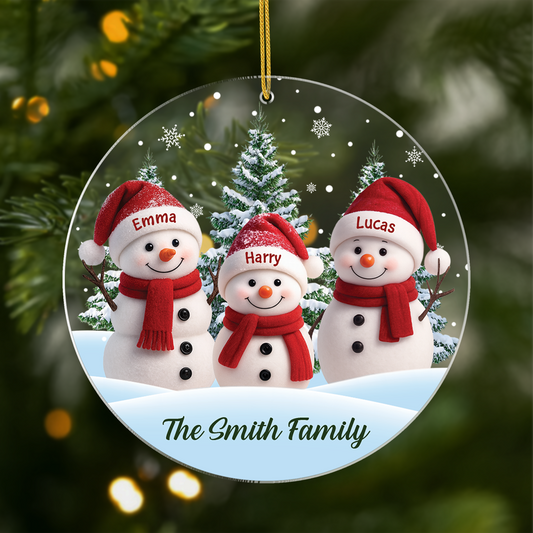 7092OUS1 acrylic snowman family ornament personalized xmas gifts 7092OKL5I