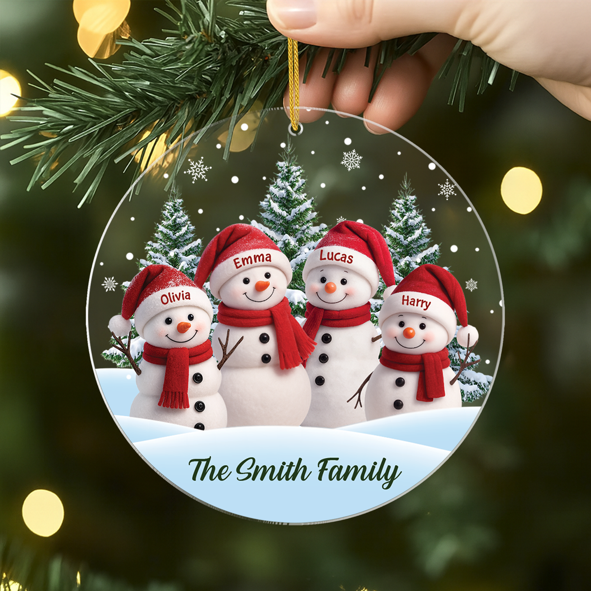 7092OUS2 acrylic snowman family ornament personalized xmas gifts 7092OKL5I